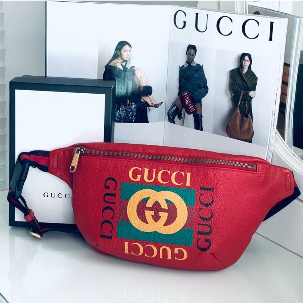 Gucci Red Logo Belt Bag - Picture 1 of 8